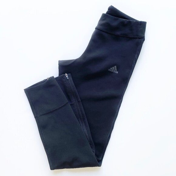 adidas Pants - Adidas Womens Climacool Energy Running Leggings 25” Ankle Zippers Black